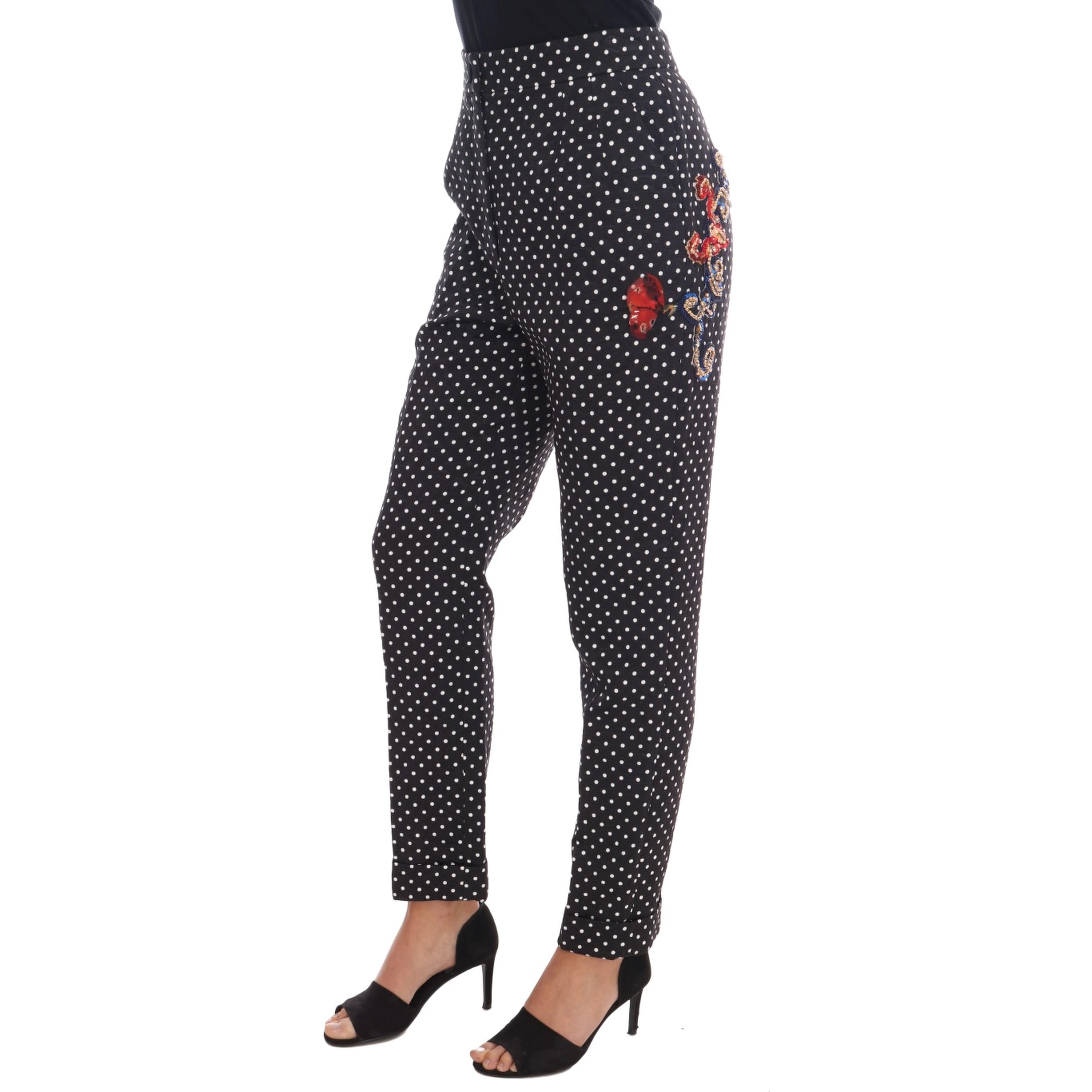Black Polka Dot Sicily Crystal Pants