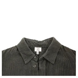 Green Button Front Cotton Casual Shirt