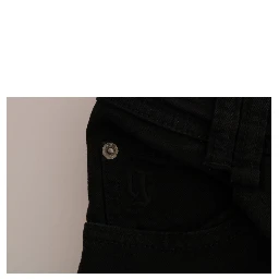 Black Cotton Denim Stretch Regular Fit Jeans