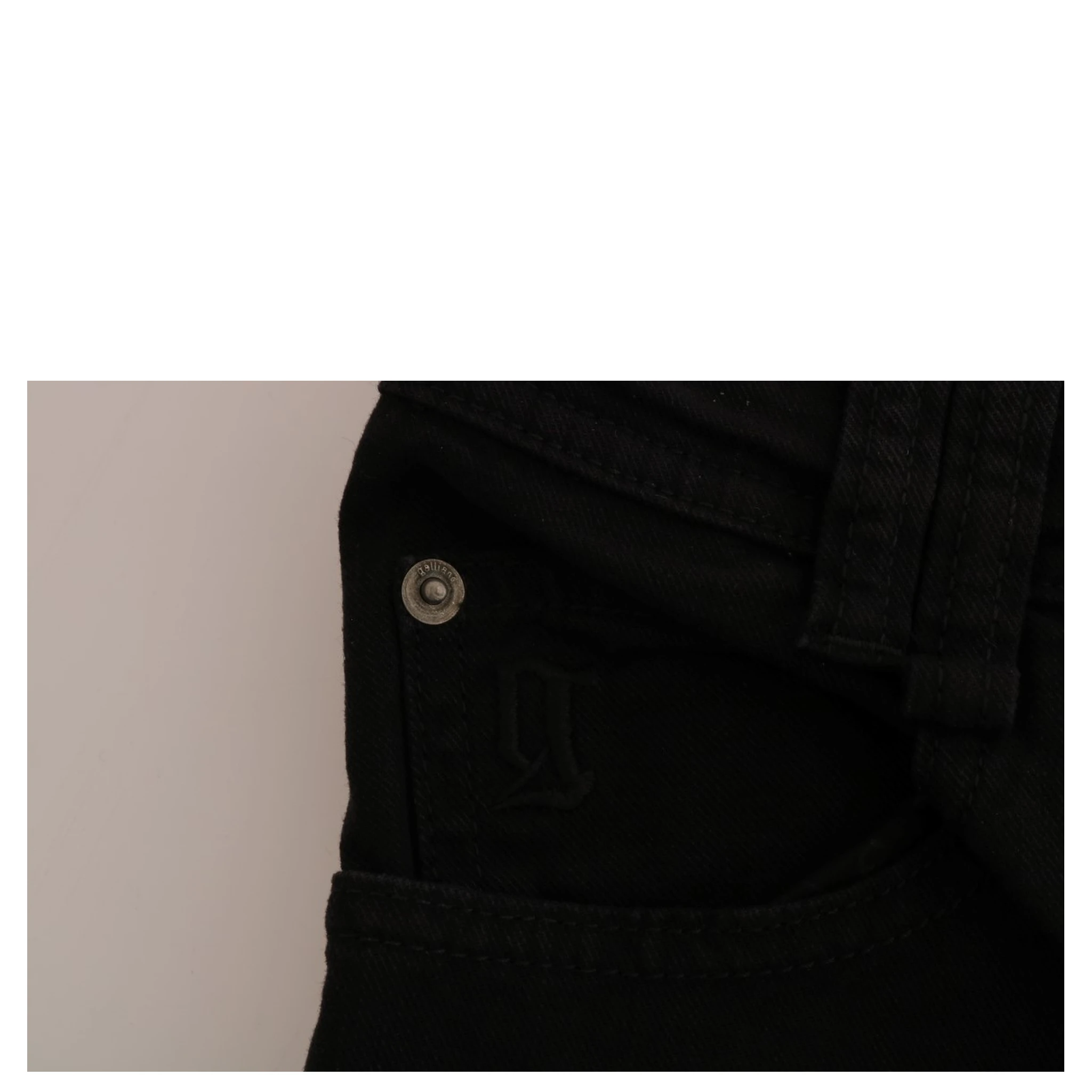 Black Cotton Denim Stretch Regular Fit Jeans