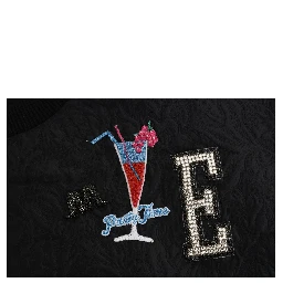 Black Brocade Cocktail Crystal Sweater