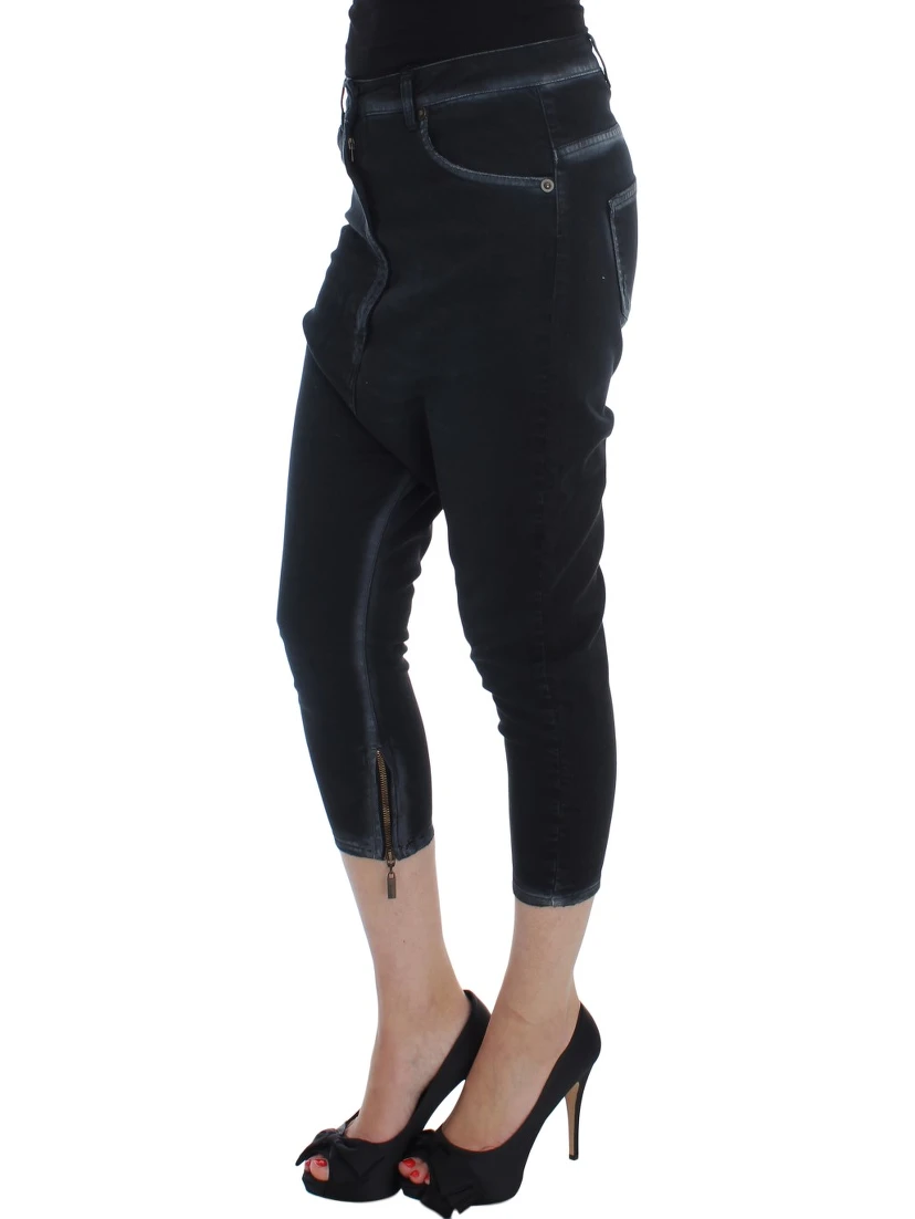 Blue Cotton Stretch Baggy Relax Jeans