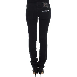 Black Cotton Stretch Slim Skinny Fit Jeans