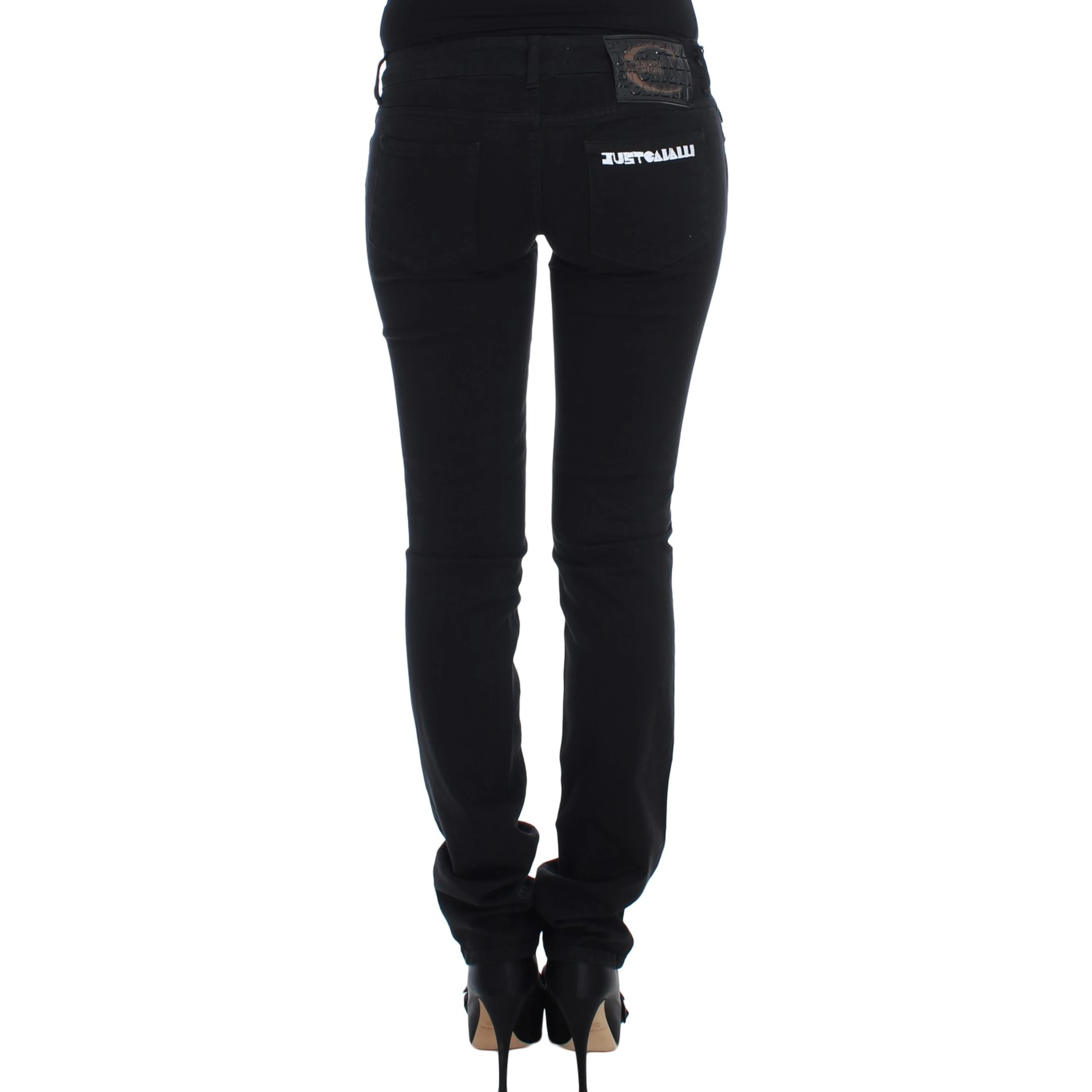 Black Cotton Stretch Slim Skinny Fit Jeans