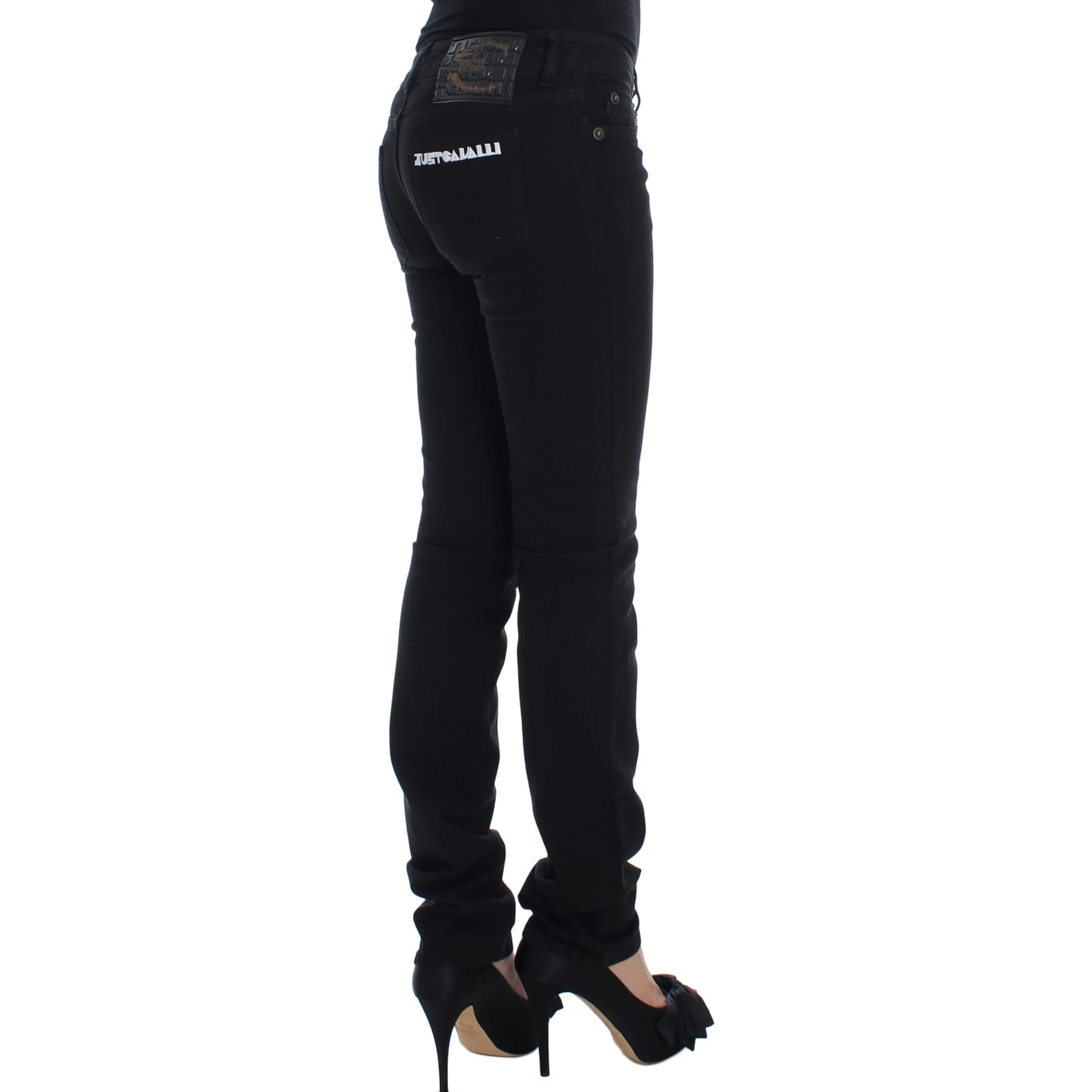 Black Cotton Stretch Slim Skinny Fit Jeans