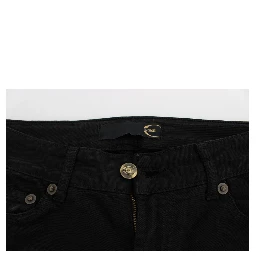 Black Cotton Stretch Slim Skinny Fit Jeans