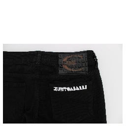 Black Cotton Stretch Slim Skinny Fit Jeans