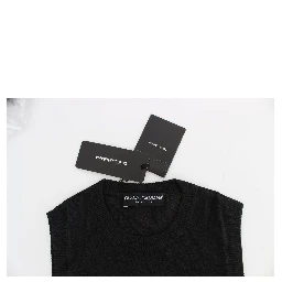 Black Sleeveless Crewneck Vest Pullover