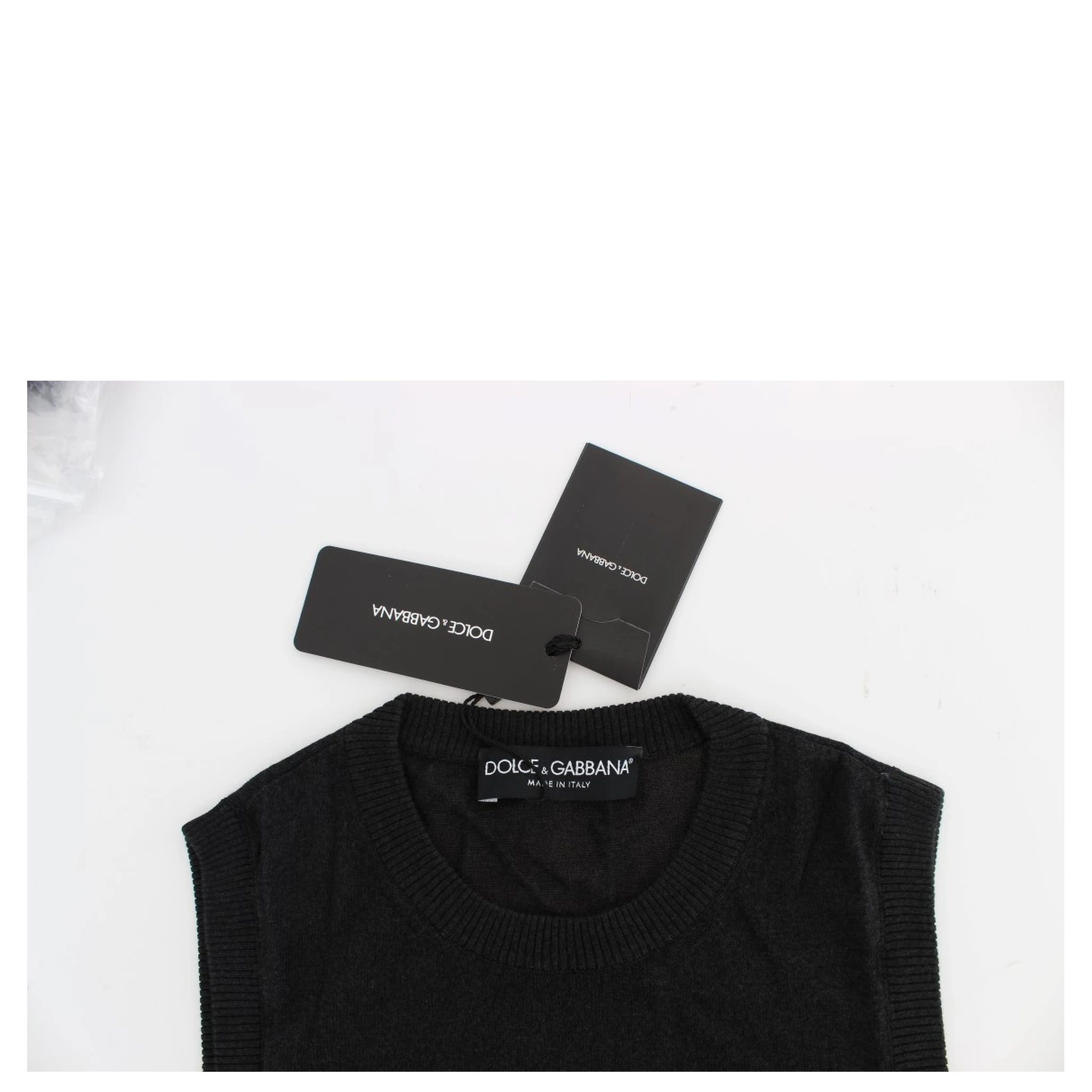 Black Sleeveless Crewneck Vest Pullover