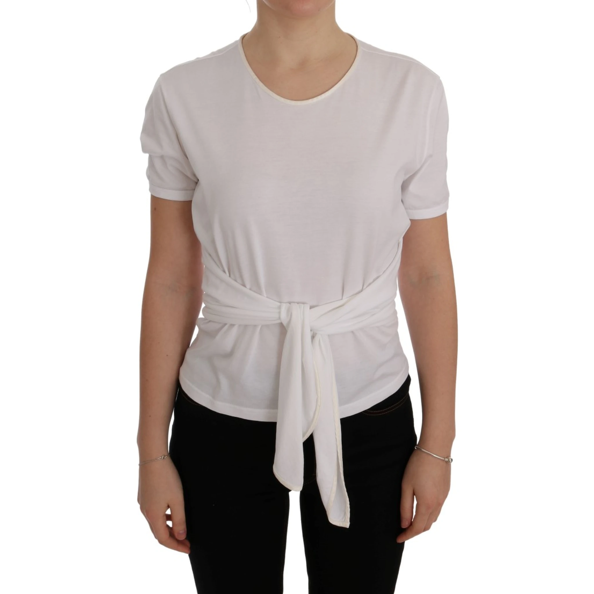 White Cotton Silk T-Shirt