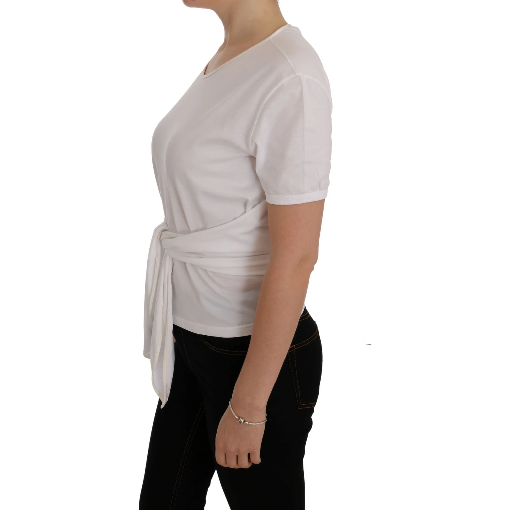 White Cotton Silk T-Shirt