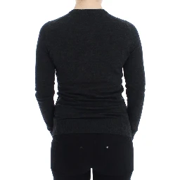 Gray Wool Button Cardigan Sweater