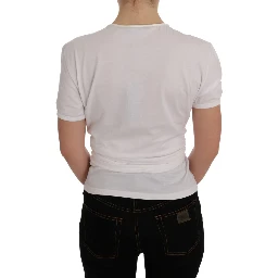 White Cotton Silk T-Shirt