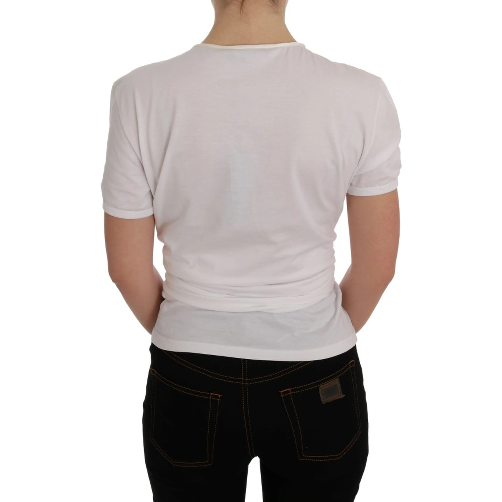 White Cotton Silk T-Shirt