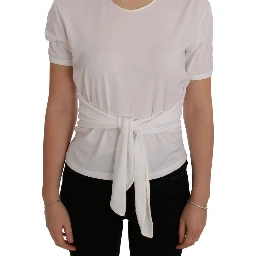 White Cotton Silk T-Shirt