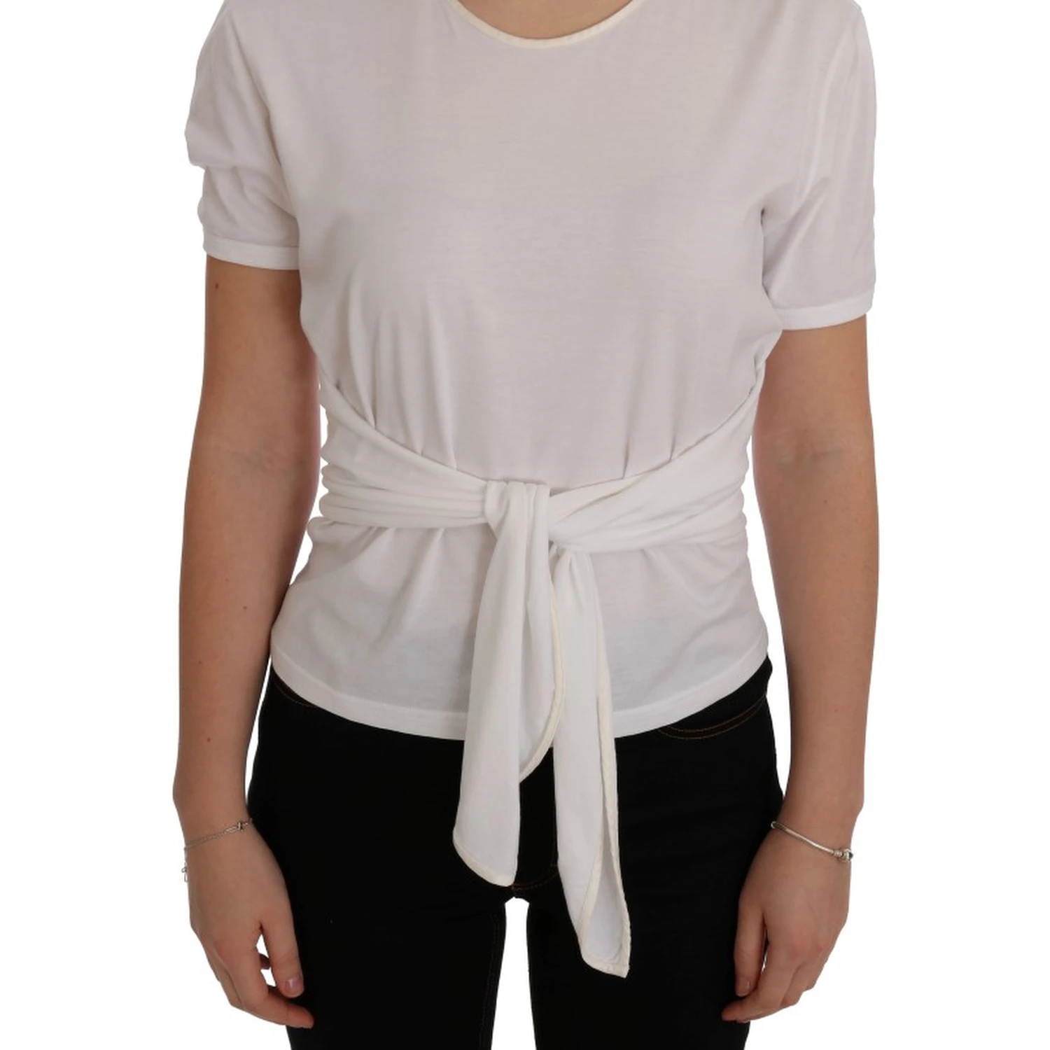 White Cotton Silk T-Shirt
