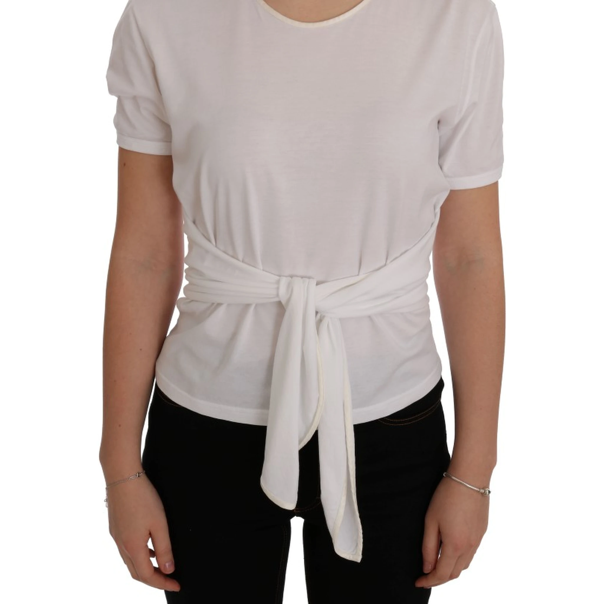 White Cotton Silk T-Shirt