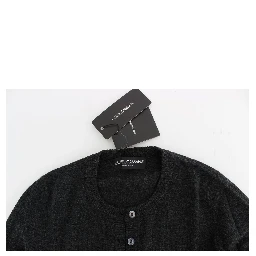 Gray Wool Button Cardigan Sweater