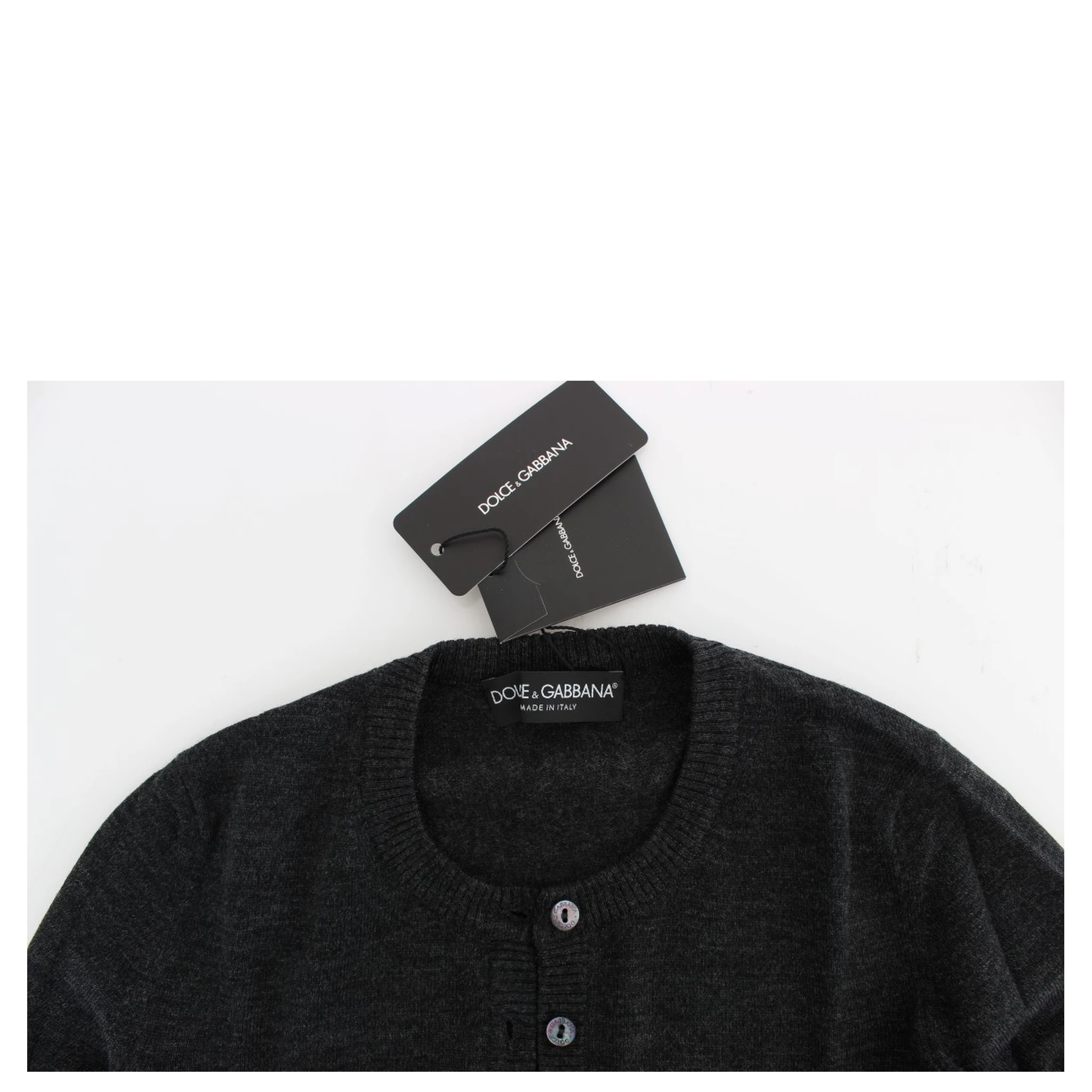 Gray Wool Button Cardigan Sweater