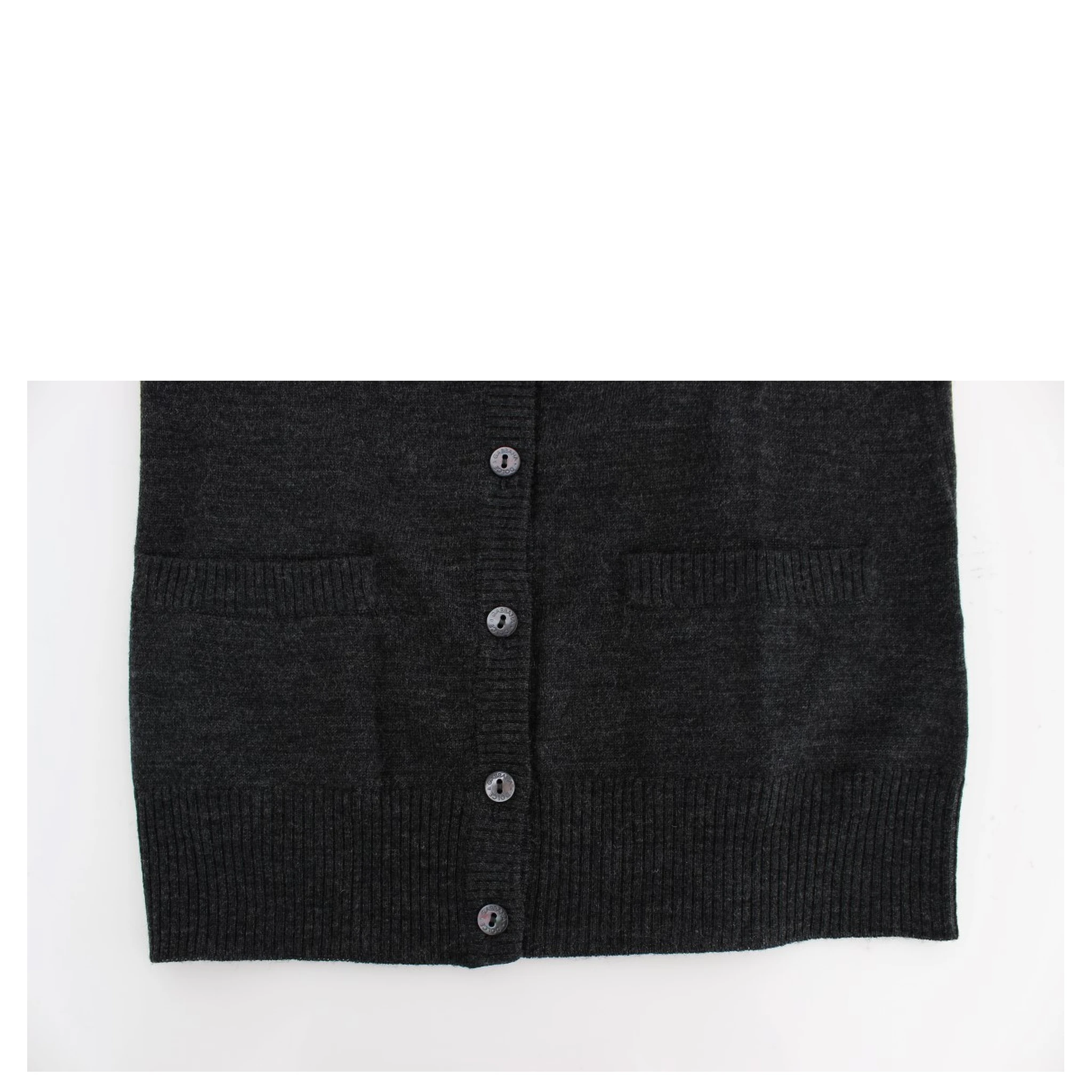 Gray Wool Button Cardigan Sweater