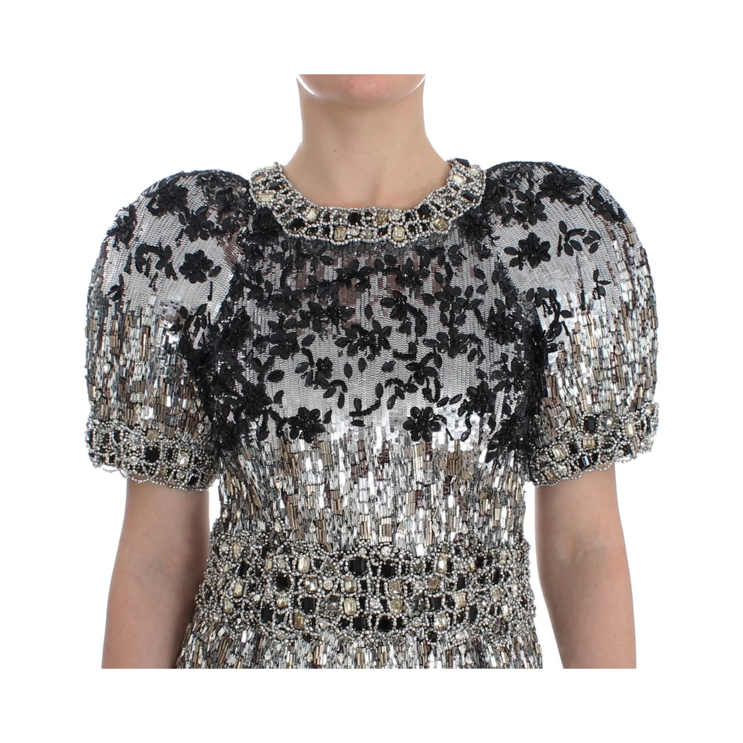 Crystal Silver Runway Handmade Dress