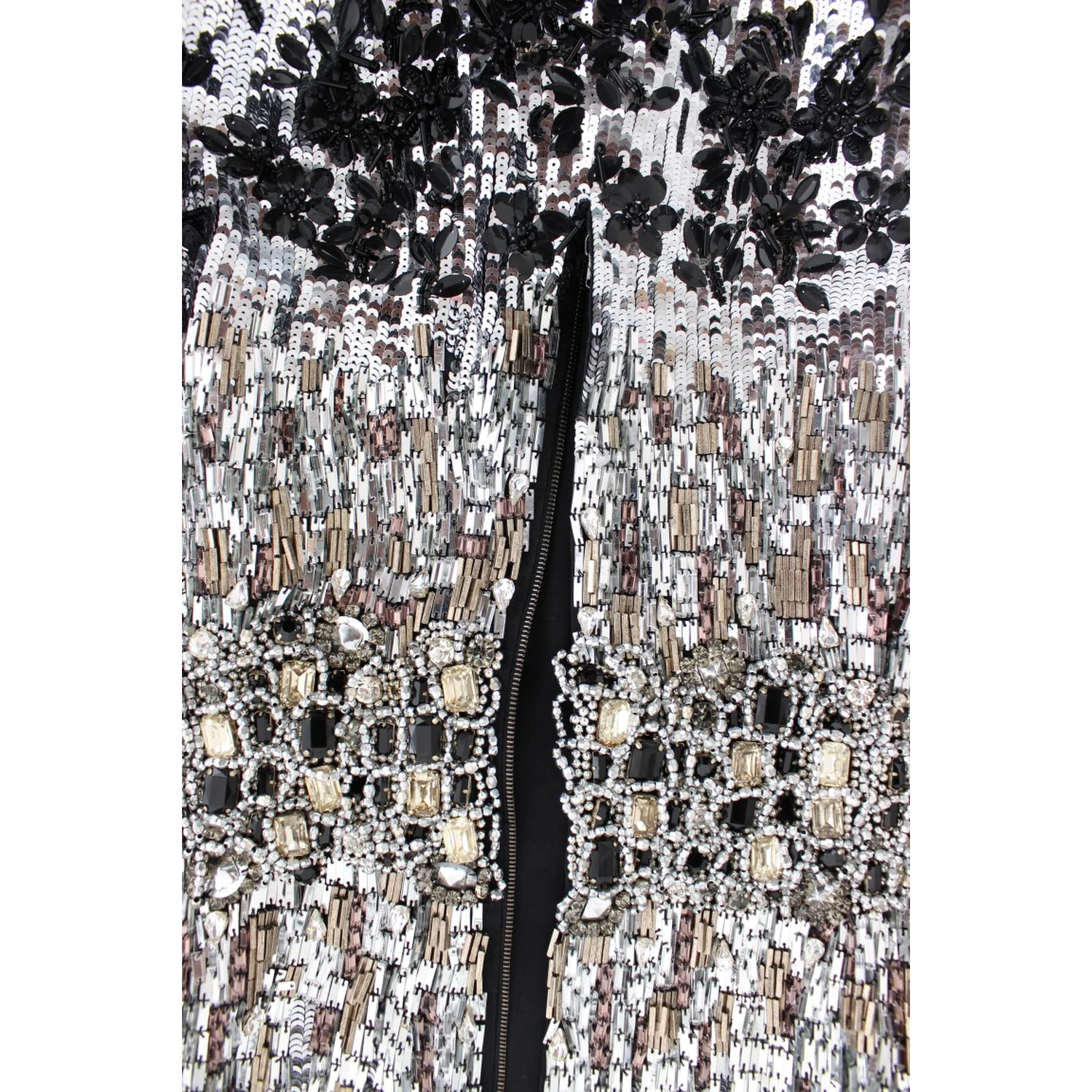 Crystal Silver Runway Handmade Dress