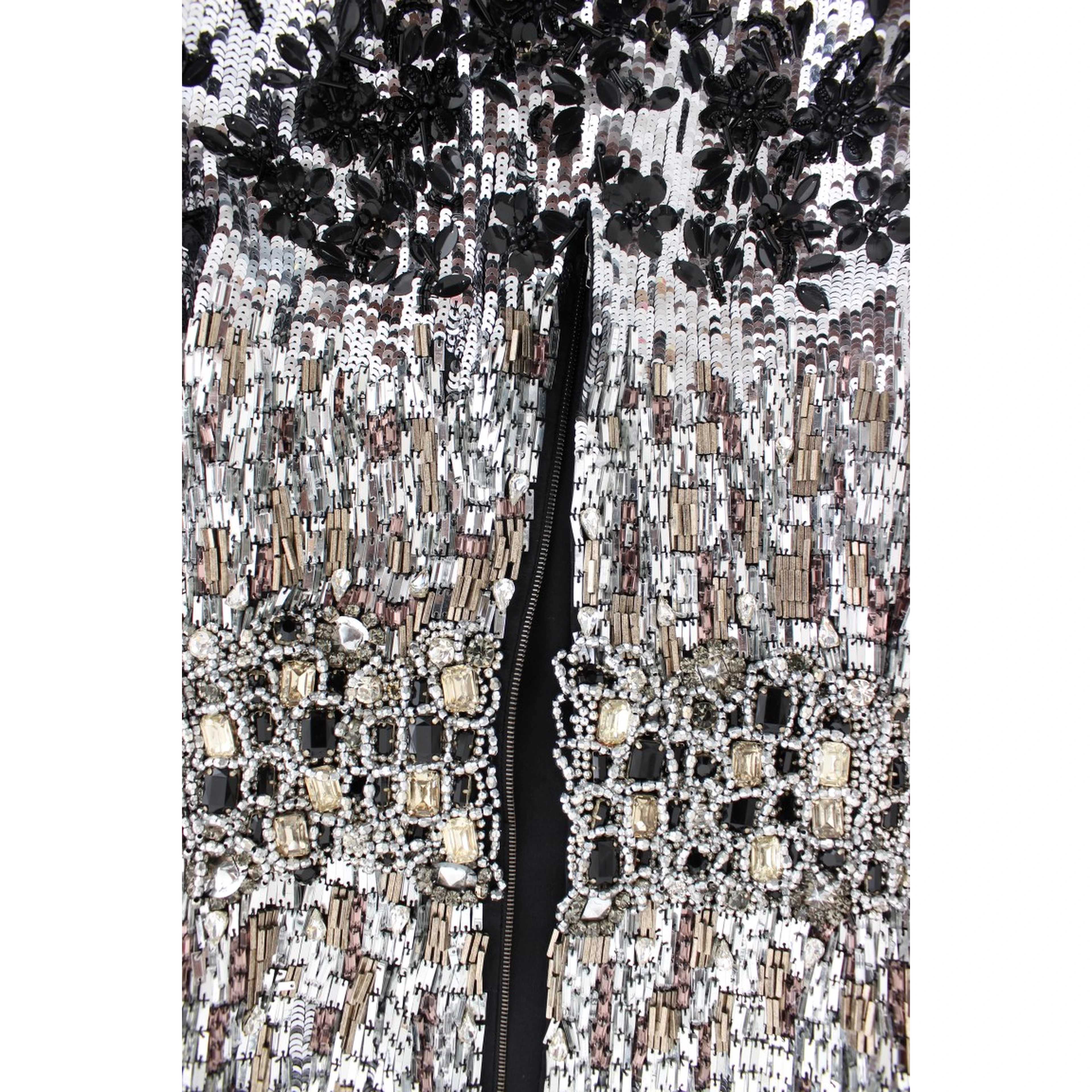 Crystal Silver Runway Handmade Dress