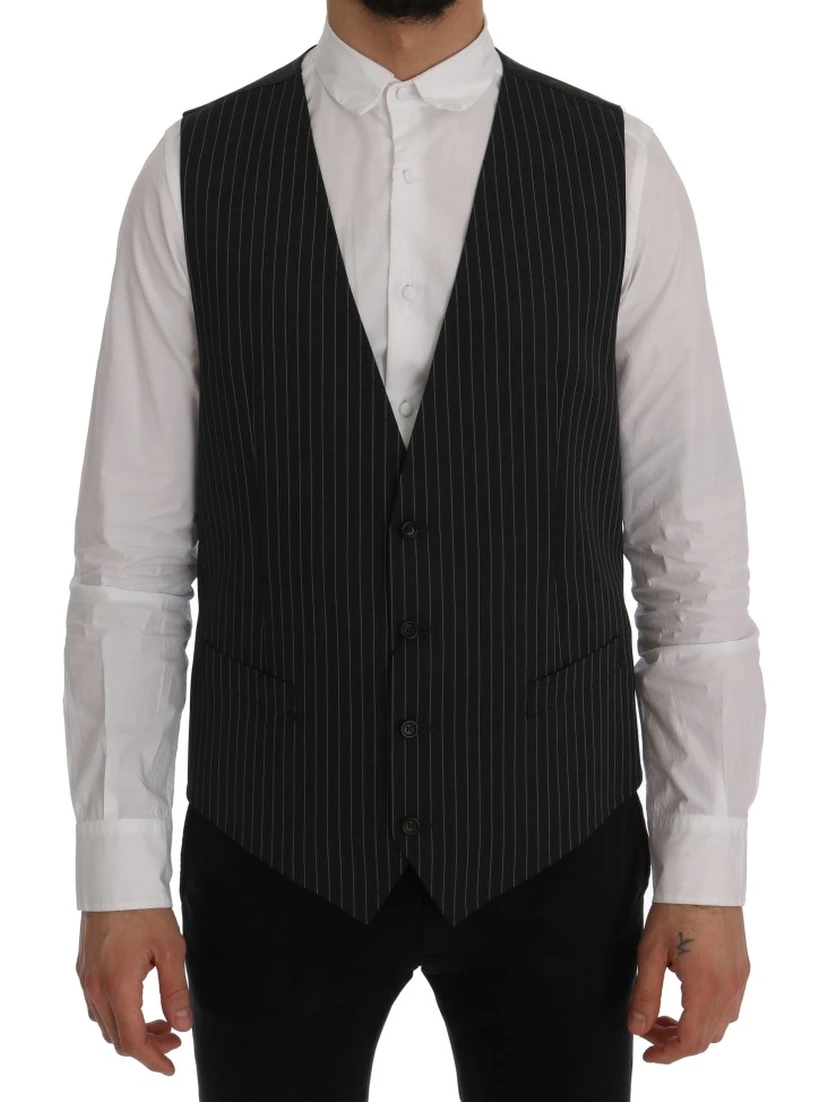 Gray Wool Stretch Vest