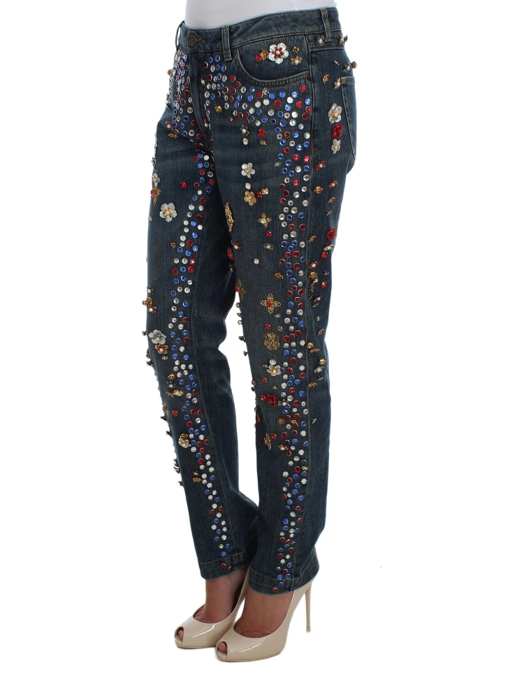 Crystal Roses Heart Embellished Jeans alternative