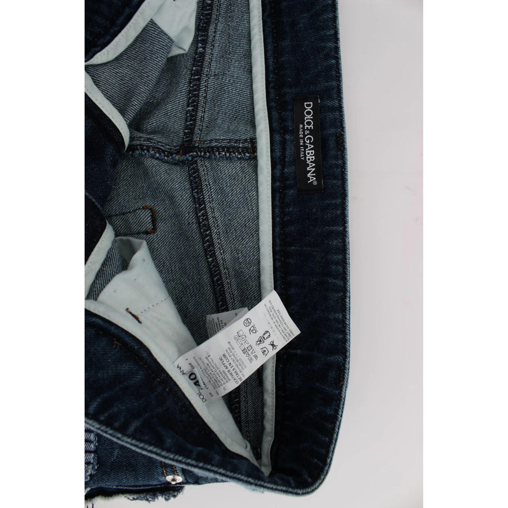 Stretch Blue Patchwork Jeans Shorts