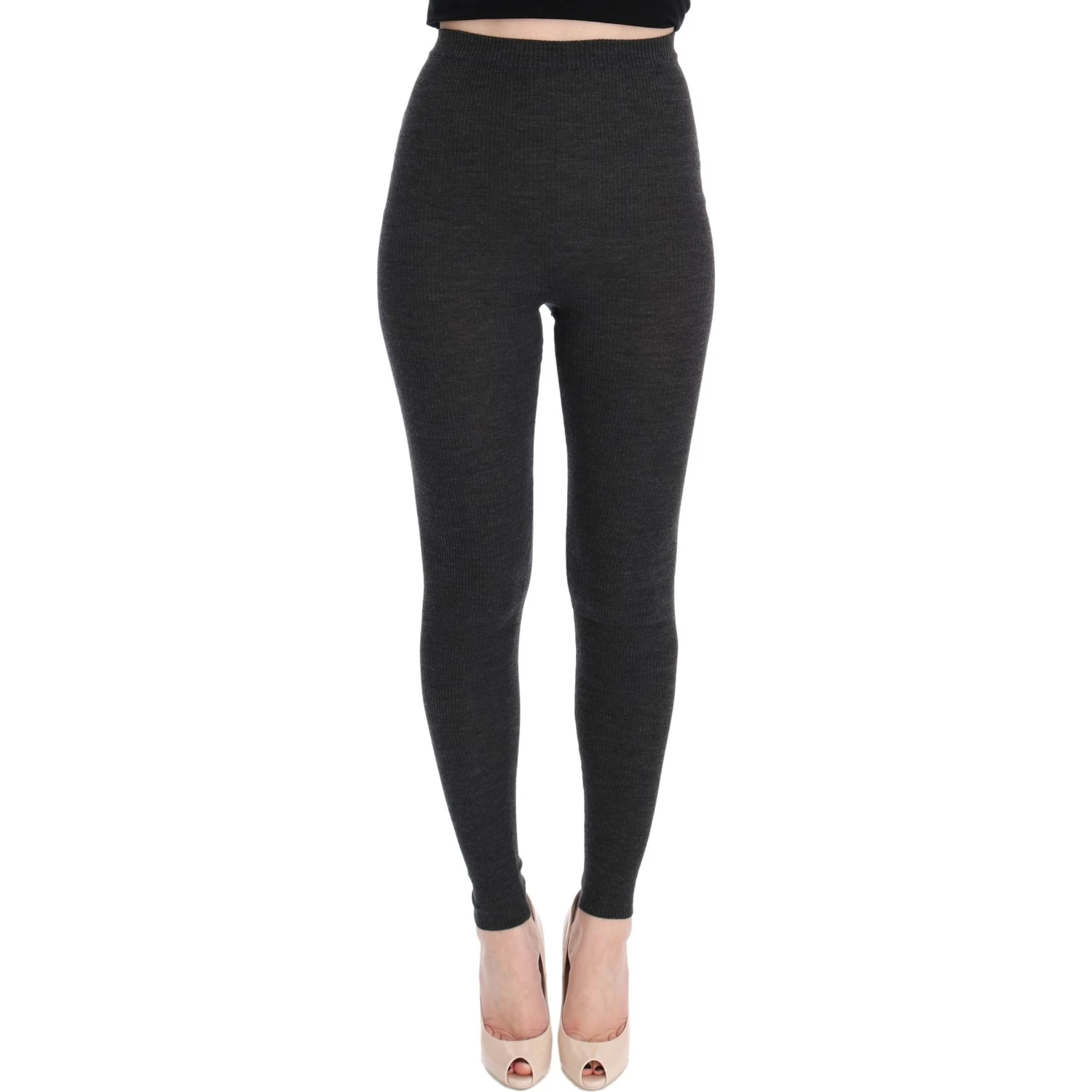 Gray Wool Stretch Tights