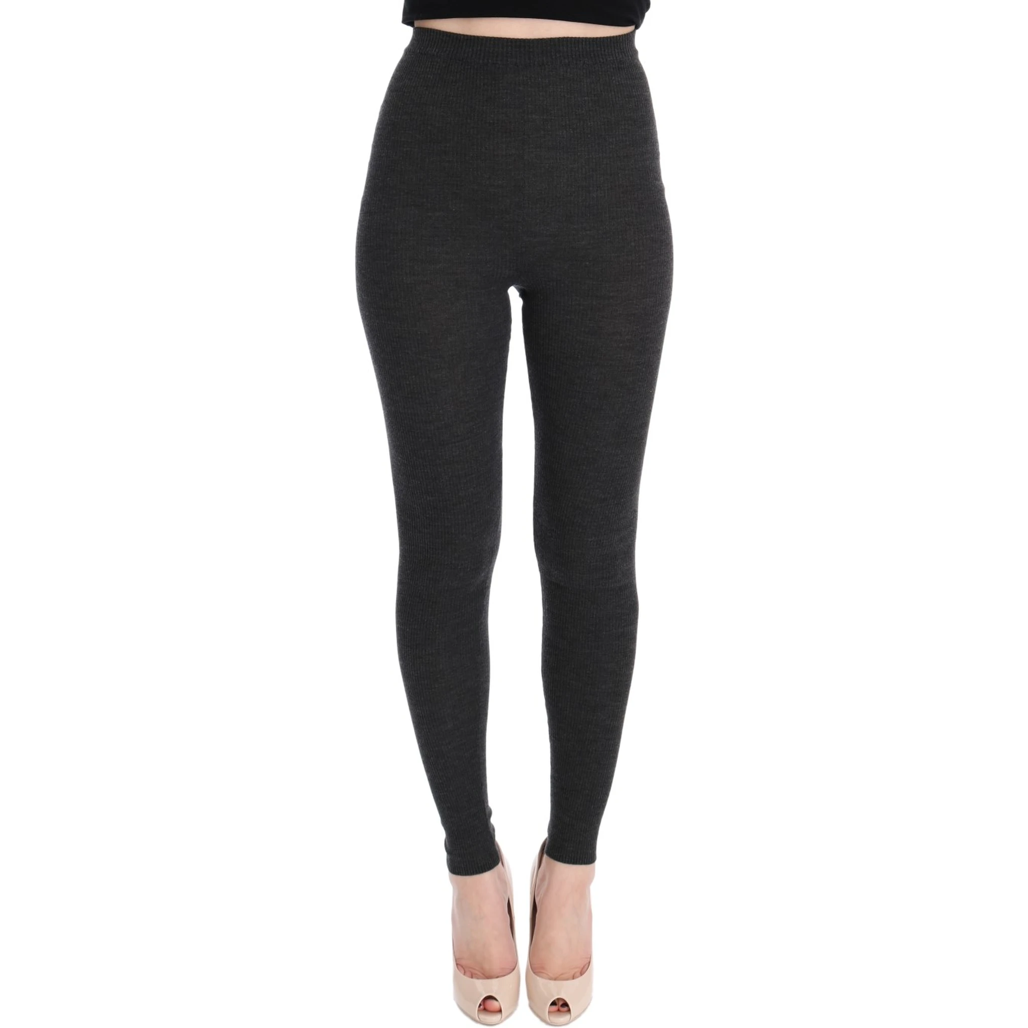 Gray Wool Stretch Tights