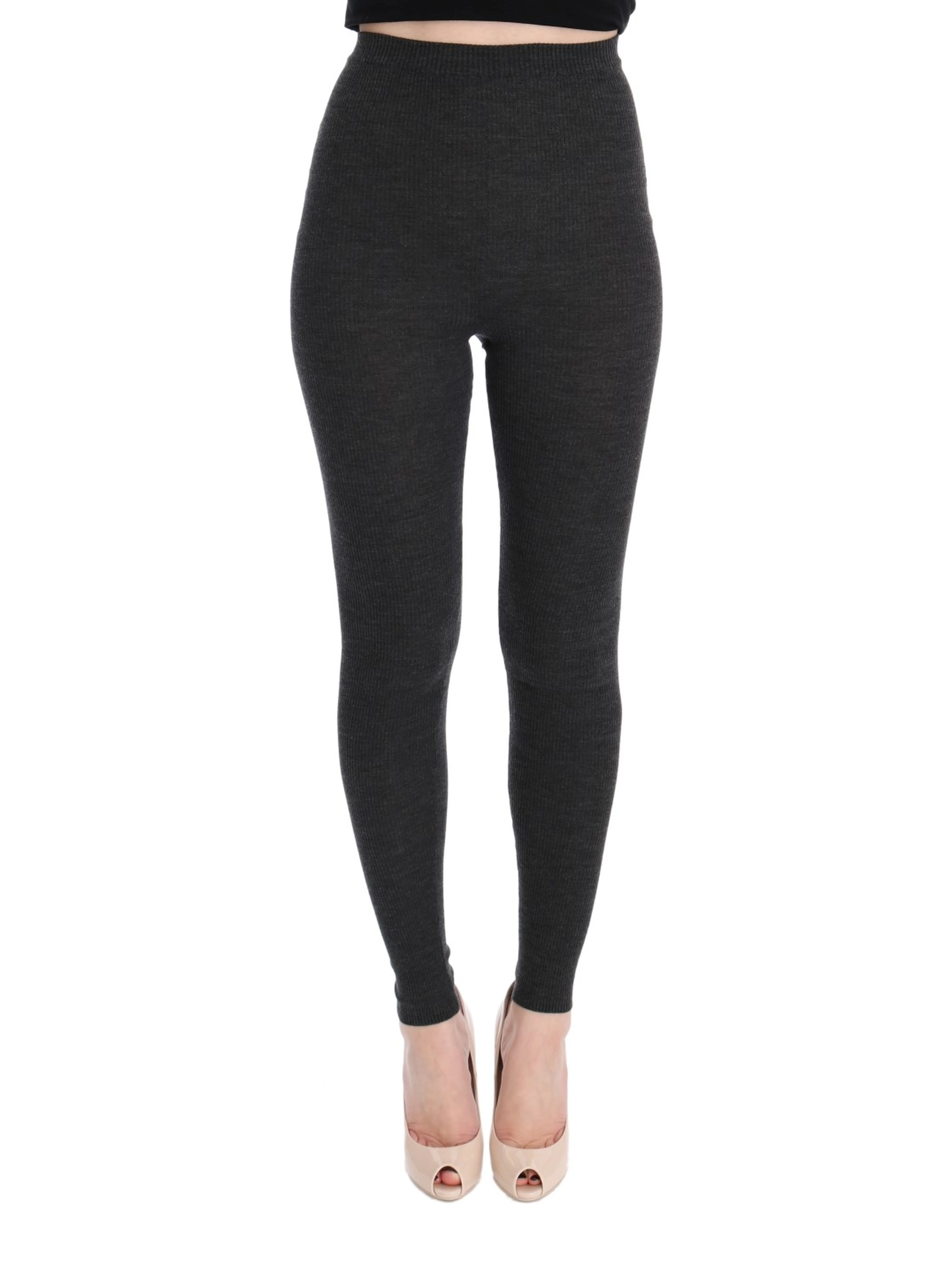 Gray Wool Stretch Tights
