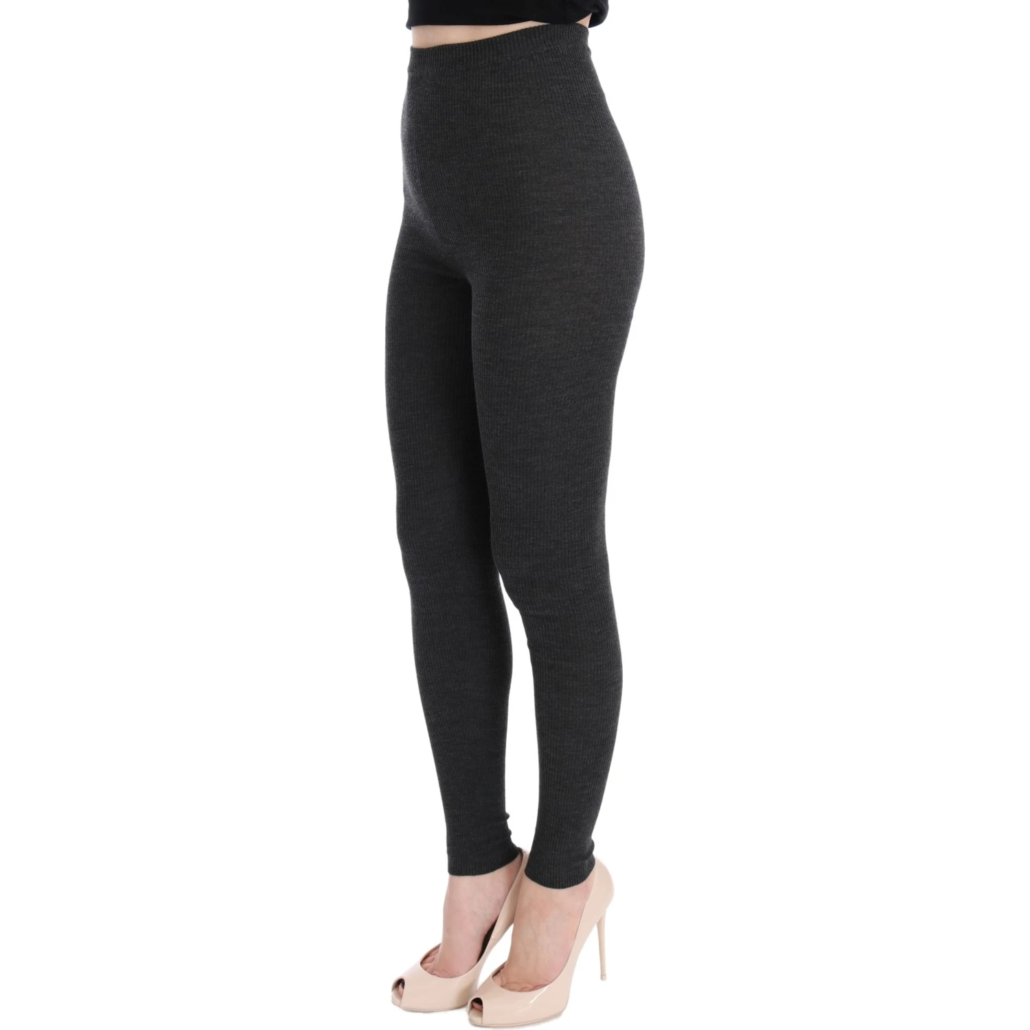 Gray Wool Stretch Tights