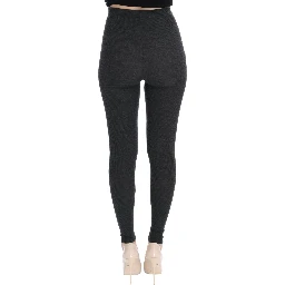 Gray Wool Stretch Tights