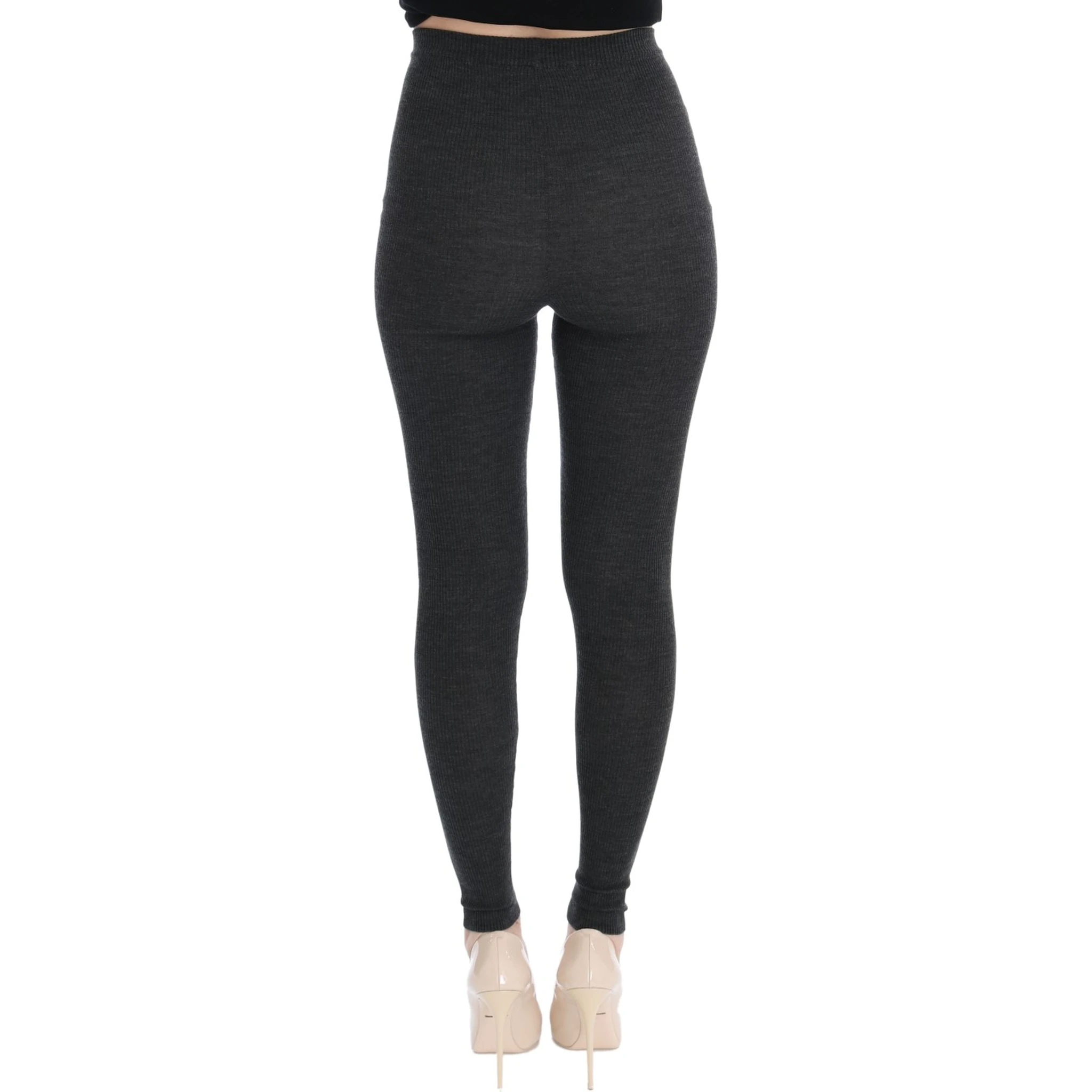 Gray Wool Stretch Tights