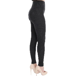 Gray Wool Stretch Tights