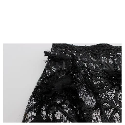 Black Crystal Sequined Mini Shorts