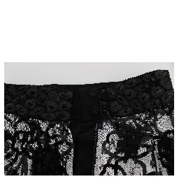 Black Crystal Sequined Mini Shorts