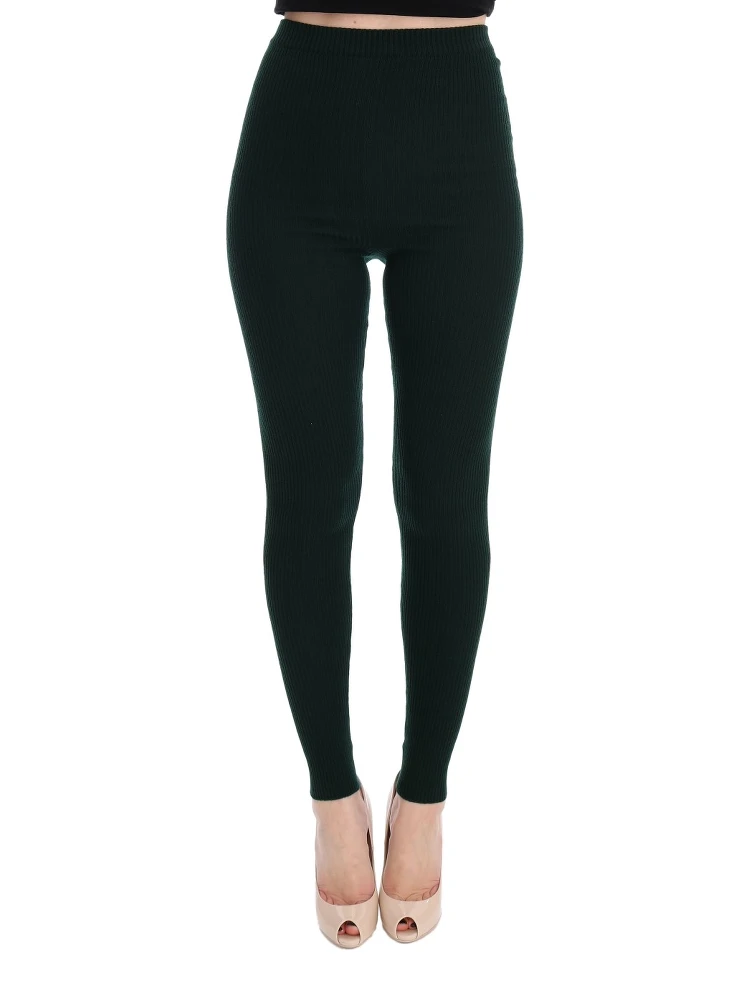 Green Wool Stretch Tights