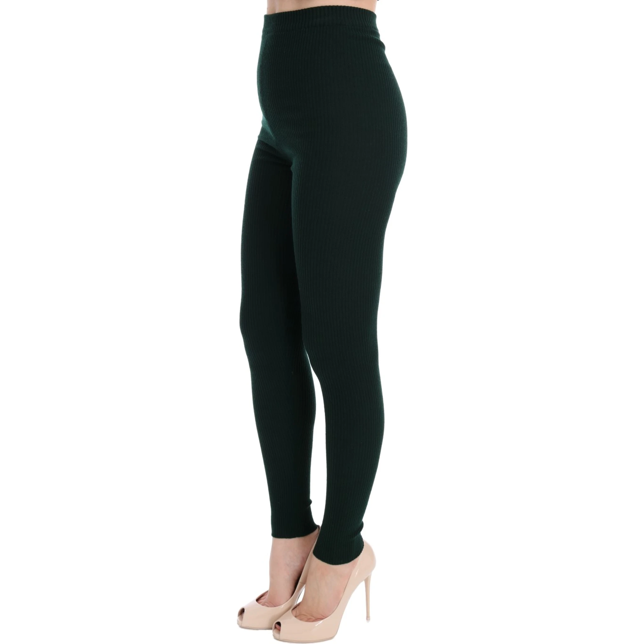Green Wool Stretch Tights