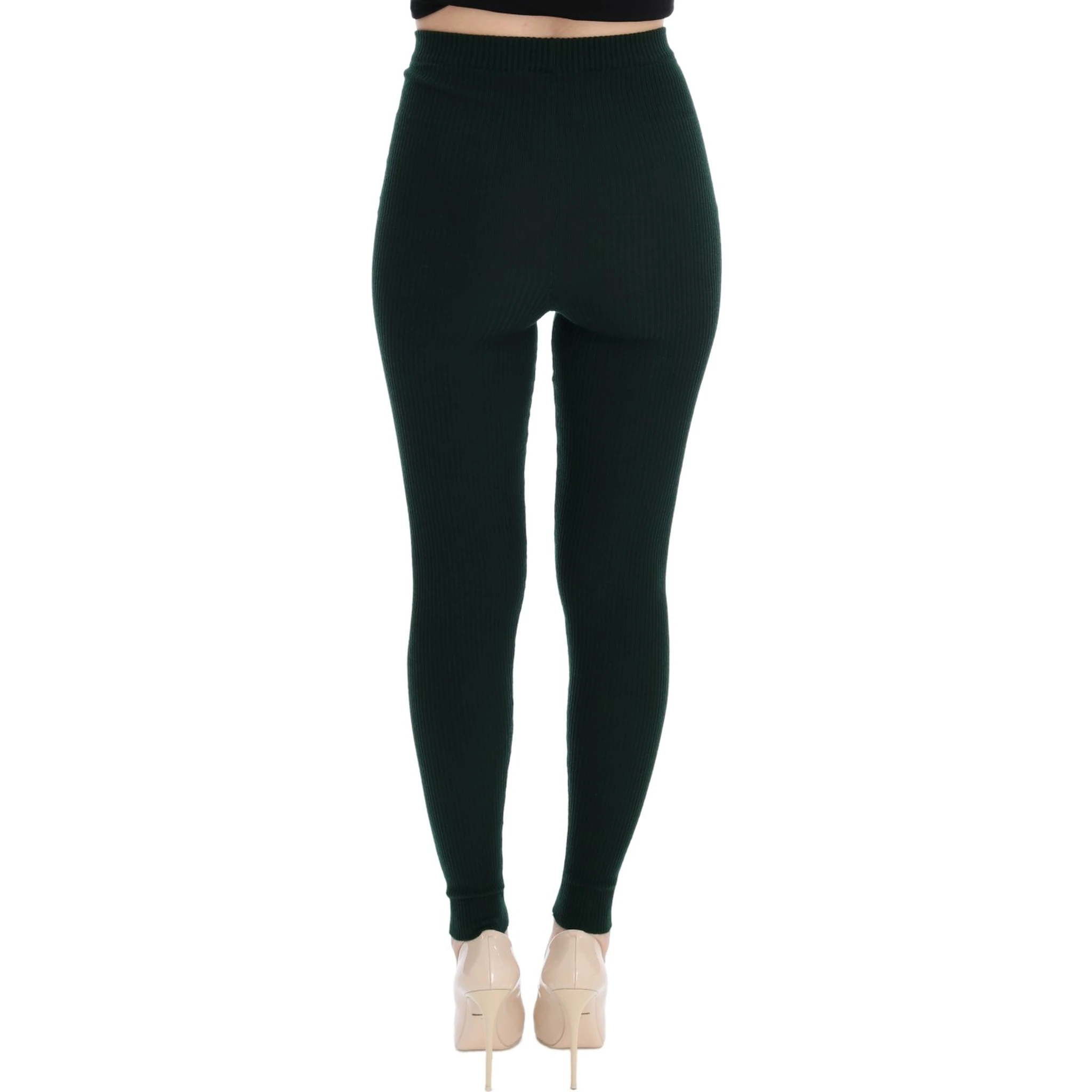 Green Wool Stretch Tights