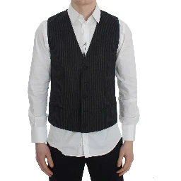 Gray Striped Formal Vest