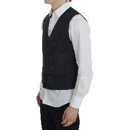Gray Striped Formal Vest