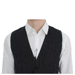 Gray Striped Formal Vest