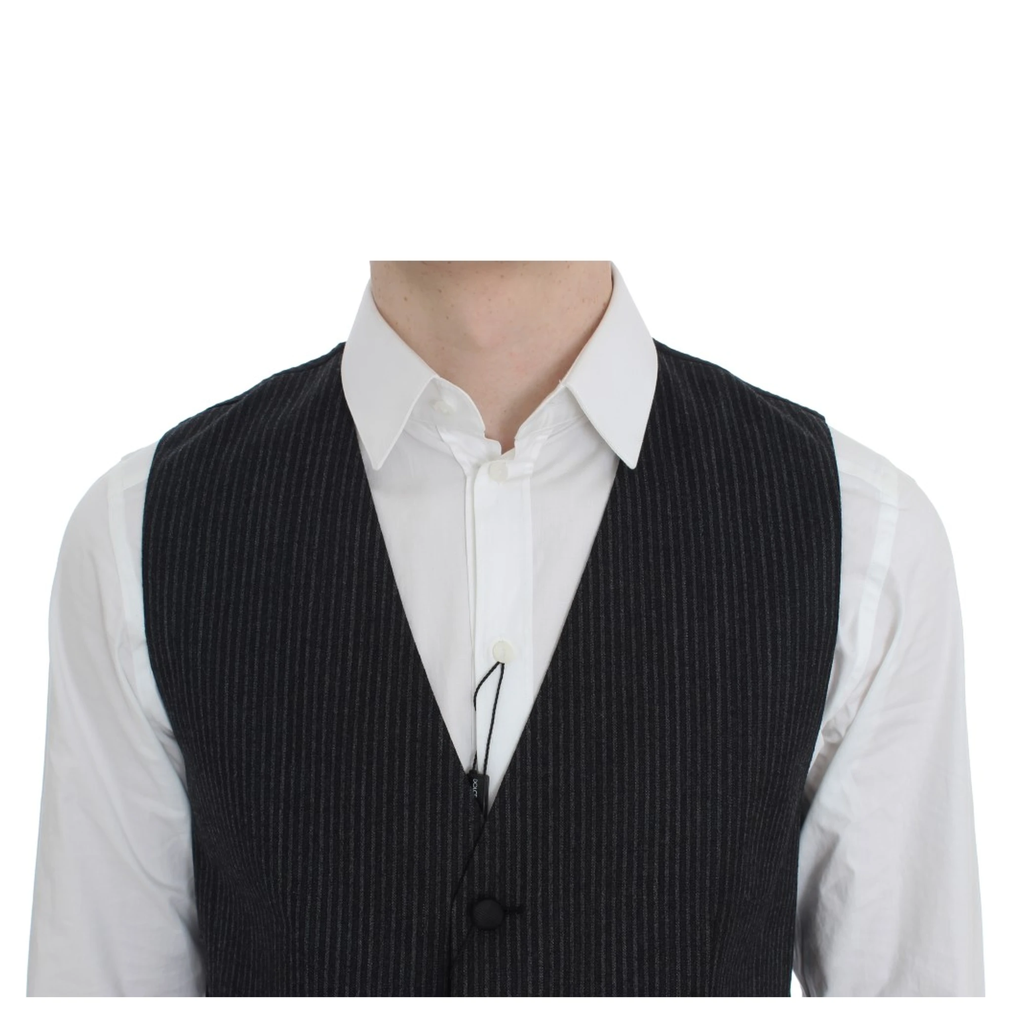 Gray Striped Formal Vest