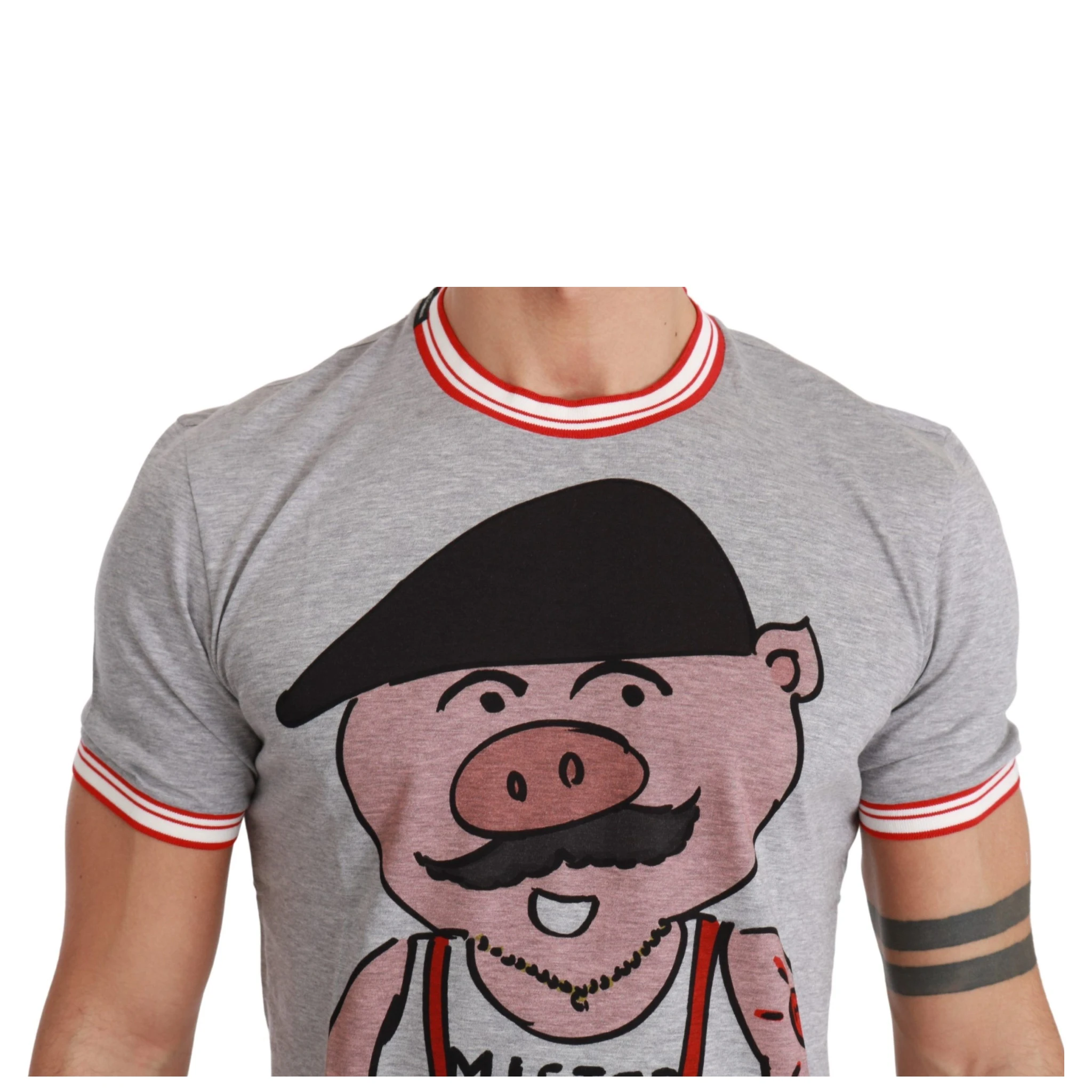Gray Cotton Top 2019 Year of the Pig T-shirt