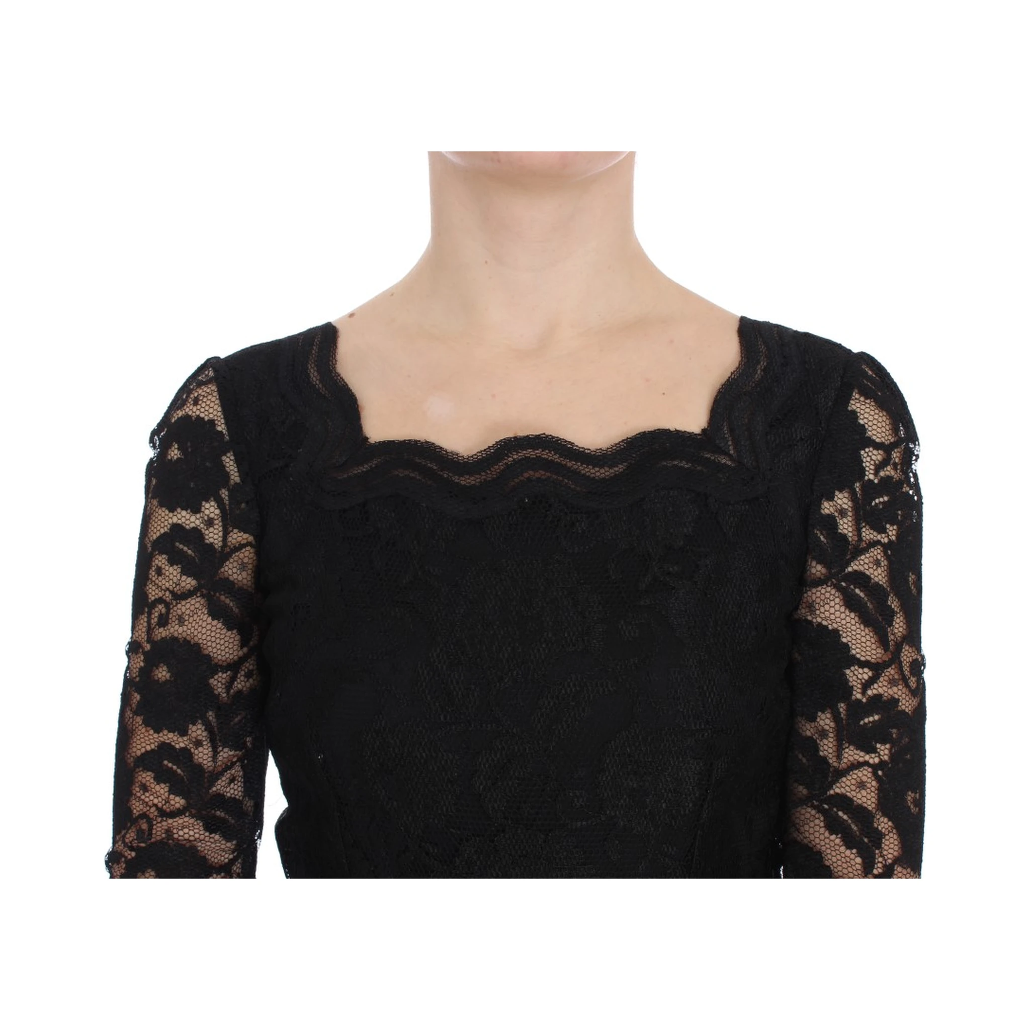 Black Floral Lace Long Ball Maxi Dress