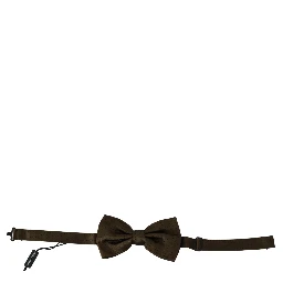 Brown Polka Dots Silk Adjustable Neck Papillon Men Bow Tie