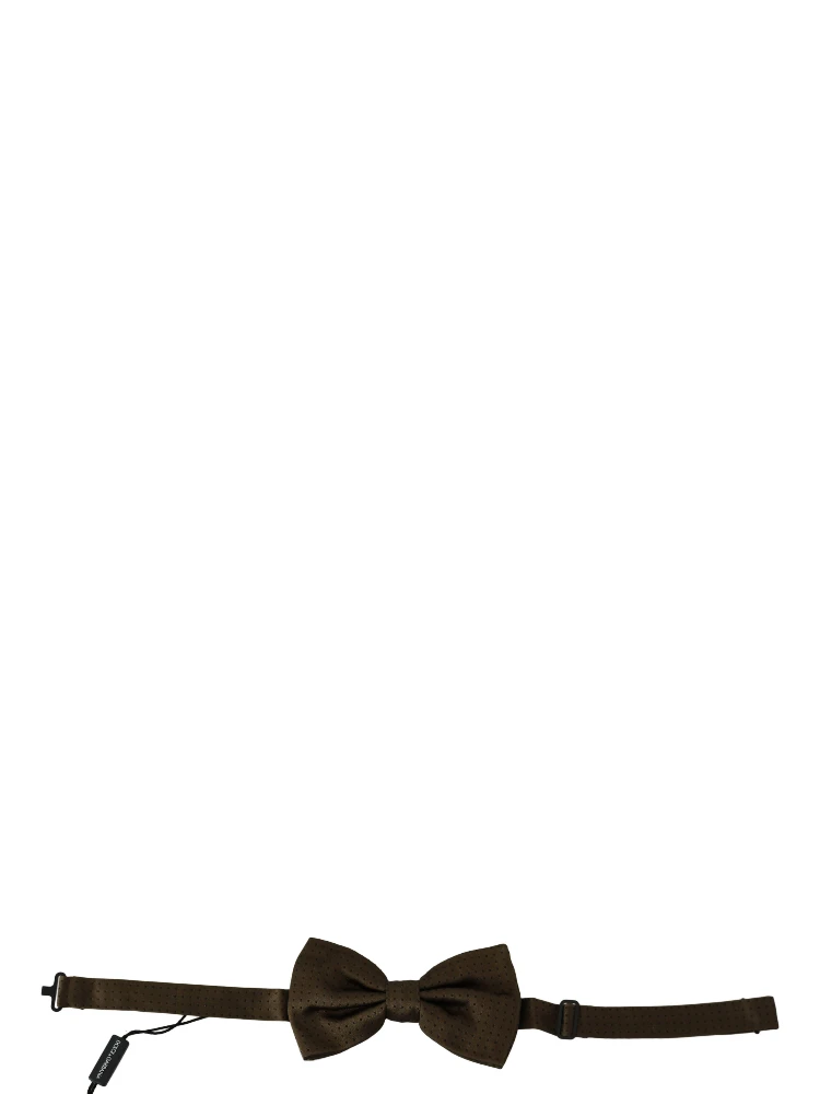Brown Polka Dots Silk Adjustable Neck Papillon Men Bow Tie